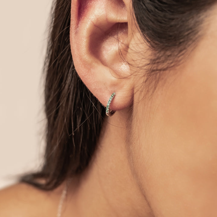 Ensemble Bijoux Pierre Vert Argent Sterling