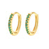 Pendientes Huggie Piedra Verde Plata de Ley 925