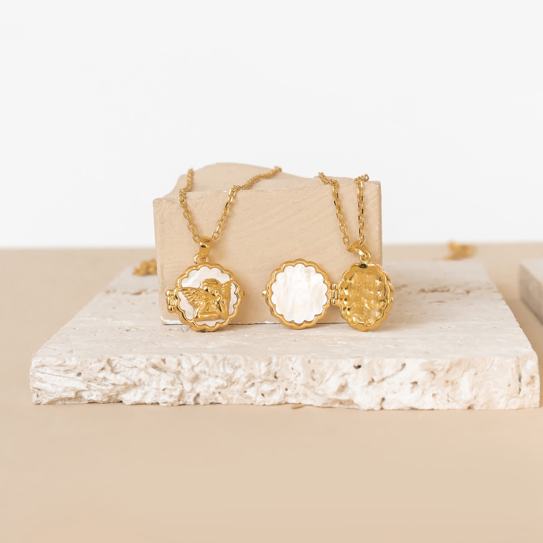 Guardian Angel Locket Necklace Sterling Silver