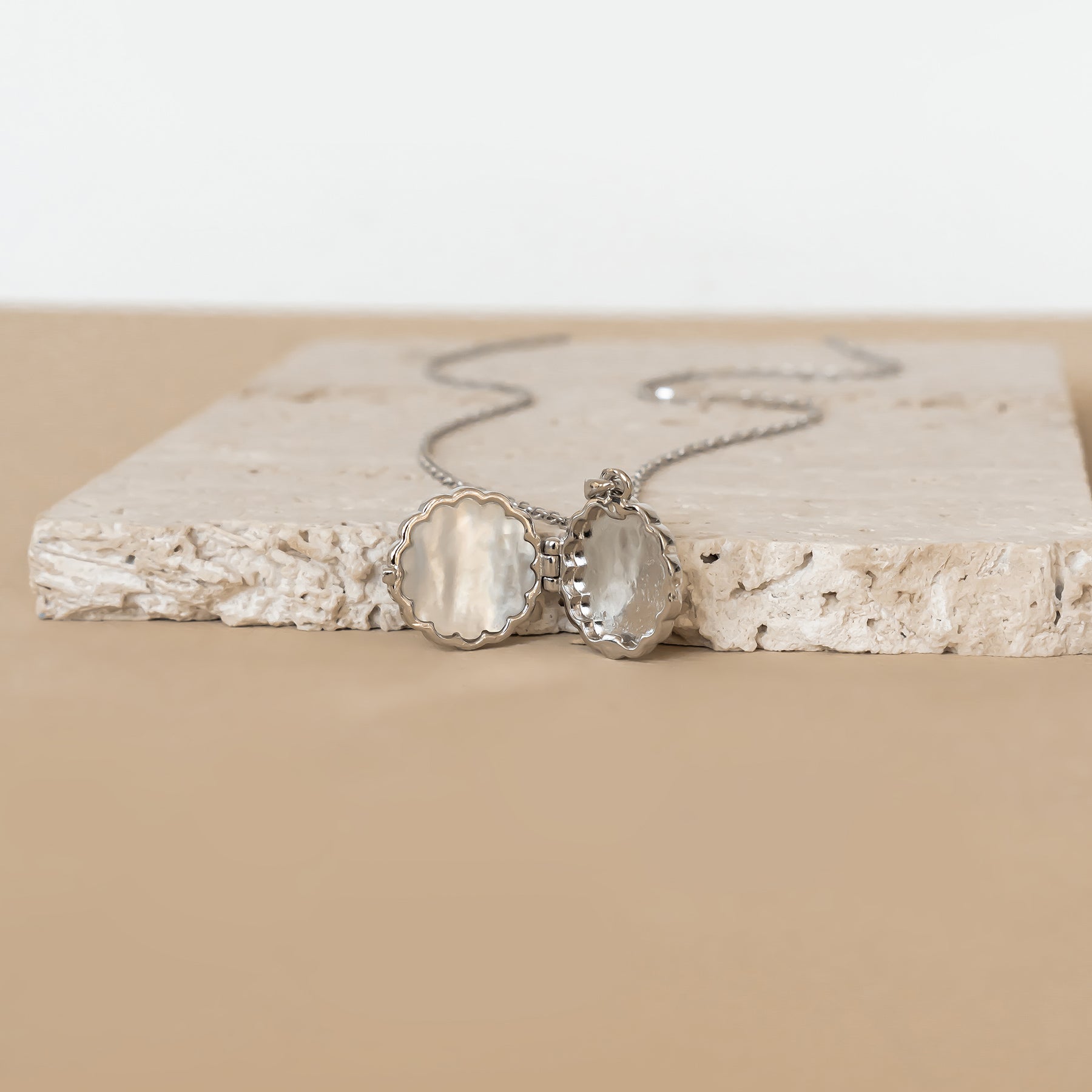 Guardian Angel Locket Necklace Sterling Silver