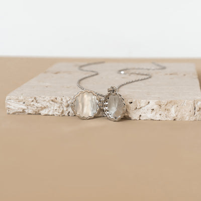 Guardian Angel Locket Necklace Sterling Silver