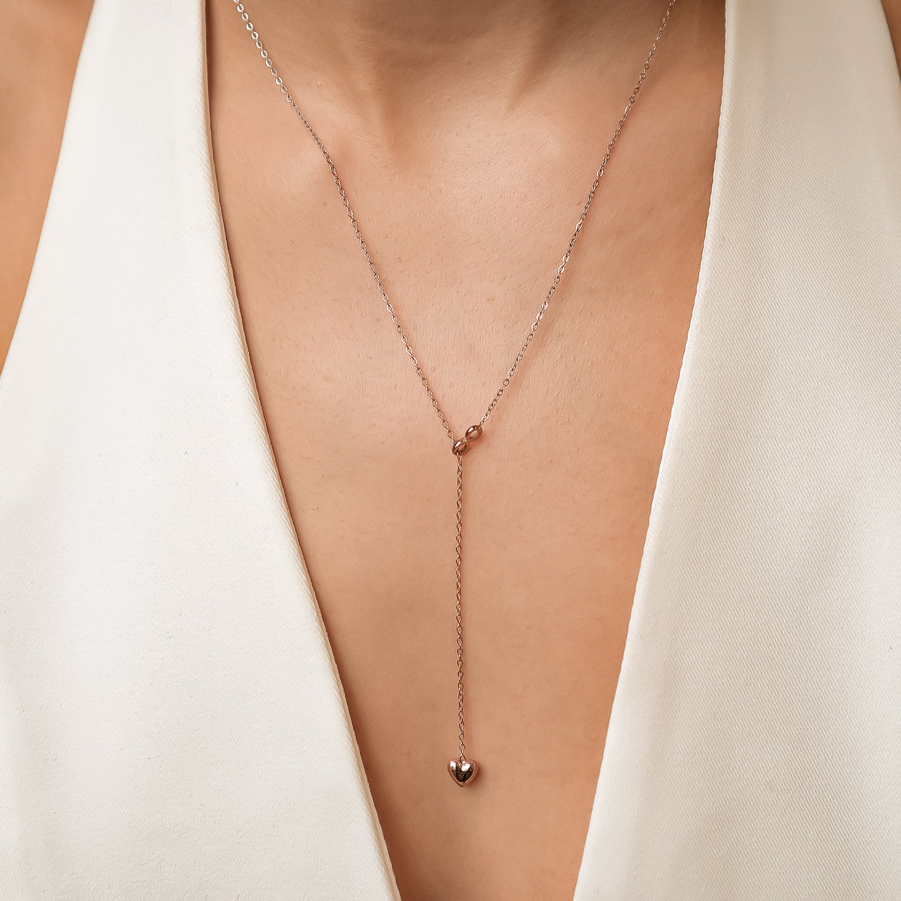 Dainty Infinity Heart Y Necklace Waterproof