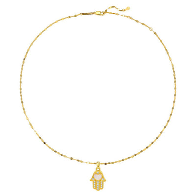 Hamsa Hand Anhänger Halskette für Schutz aus Sterlingsilber