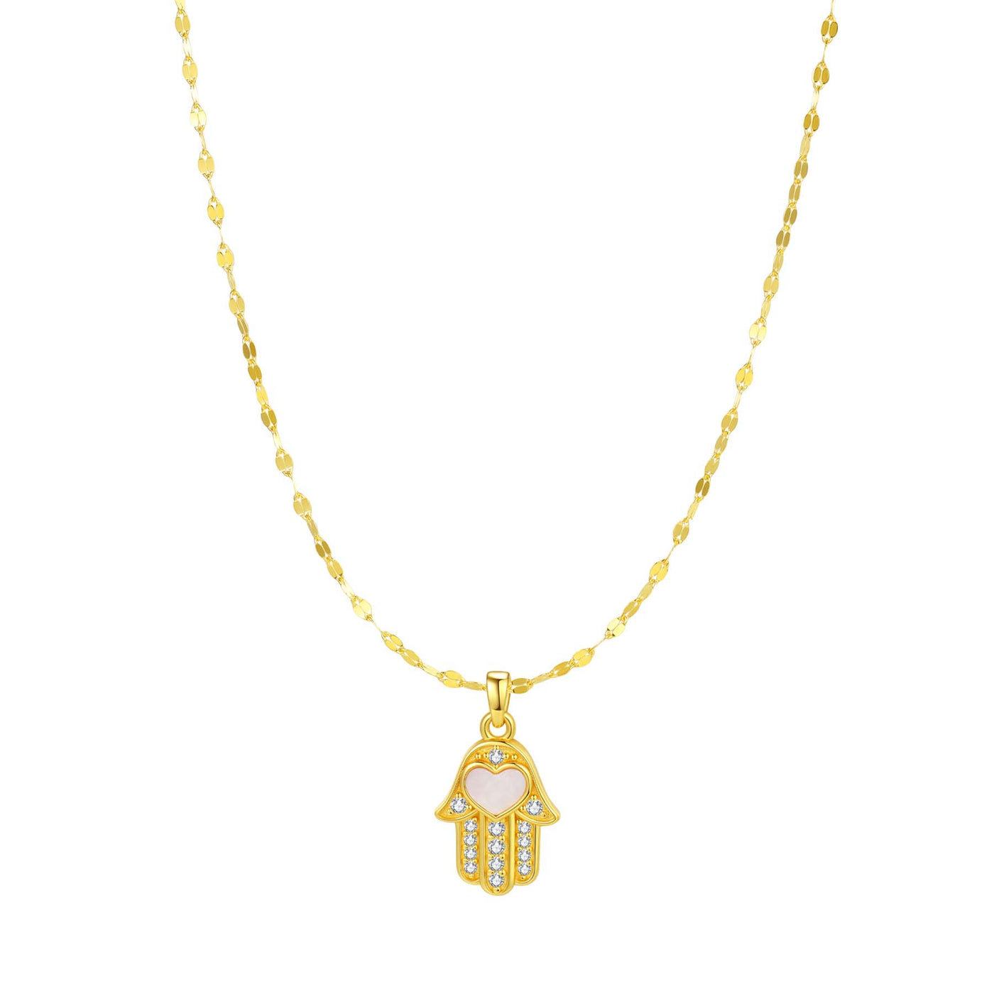 Hamsa Hand Anhänger Halskette für Schutz aus Sterlingsilber