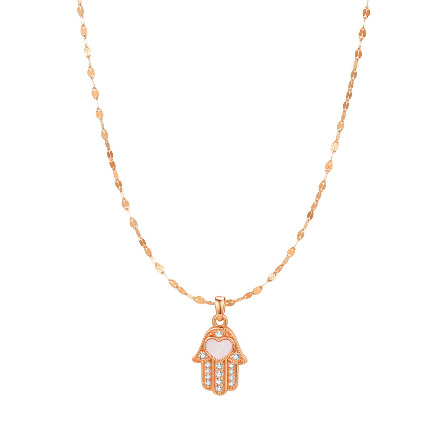 Hamsa Hand Anhänger Halskette für Schutz aus Sterlingsilber