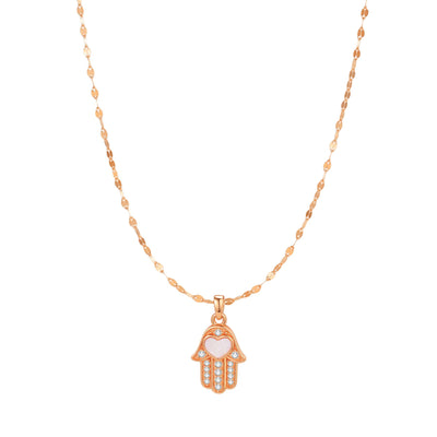 Hamsa Hand Anhänger Halskette für Schutz aus Sterlingsilber
