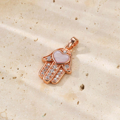 Hamsa Hand Anhänger Halskette für Schutz aus Sterlingsilber