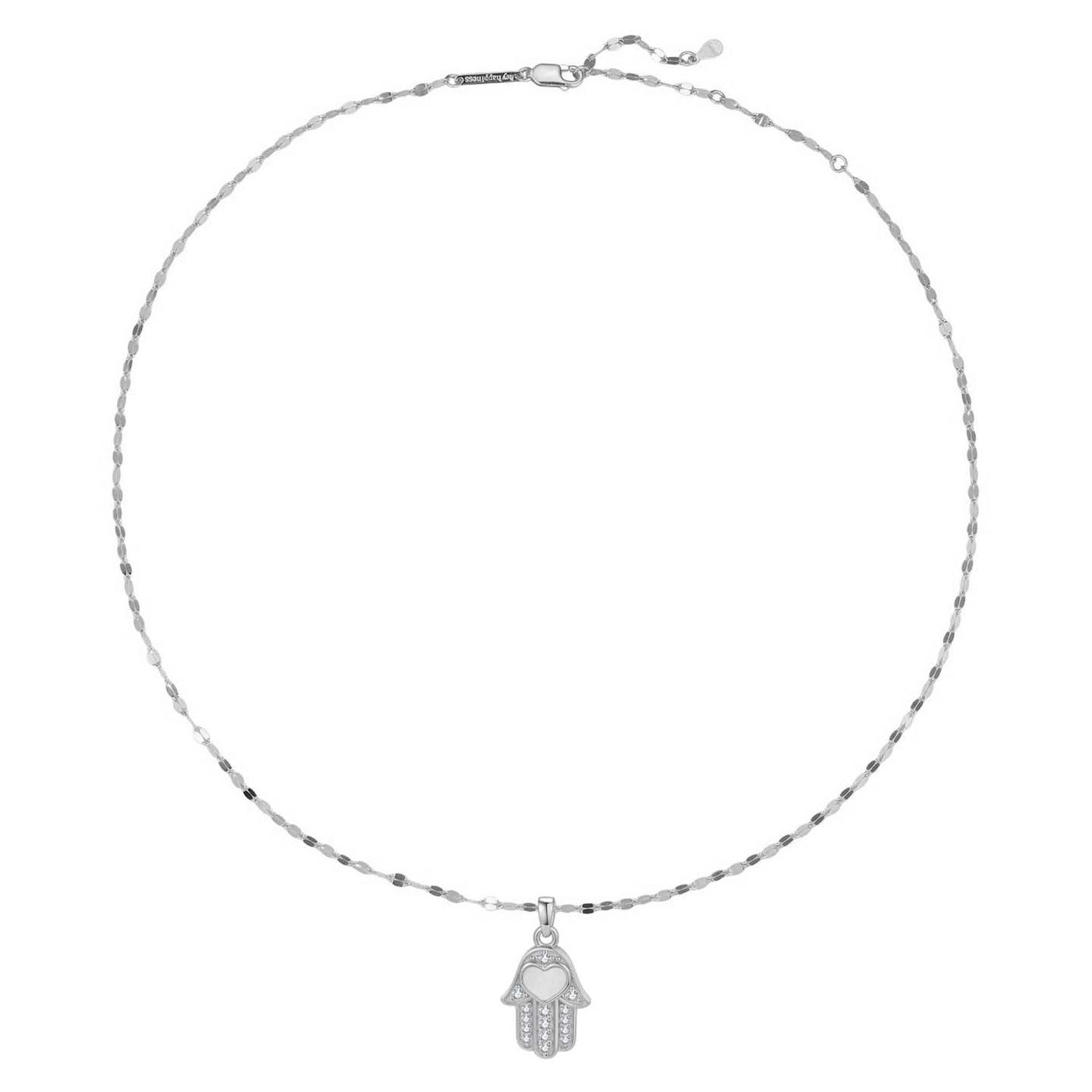 Hamsa Hand Anhänger Halskette für Schutz aus Sterlingsilber