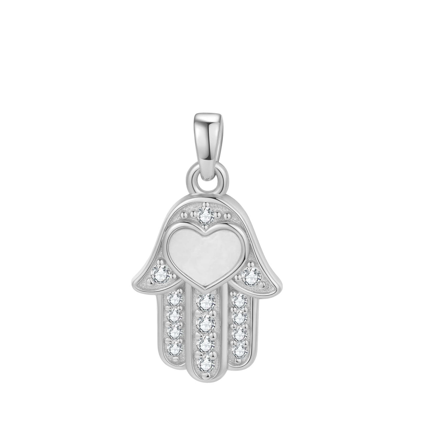 Hamsa Hand Anhänger Halskette für Schutz aus Sterlingsilber