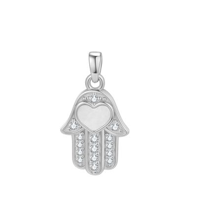 Hamsa Hand Anhänger Halskette für Schutz aus Sterlingsilber