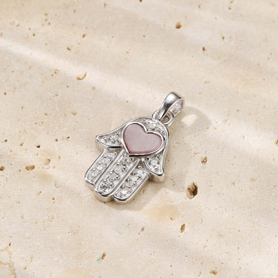 Hamsa Hand Anhänger Halskette für Schutz aus Sterlingsilber