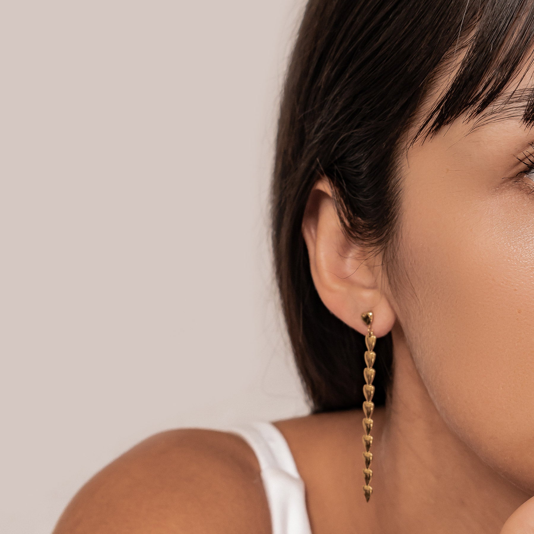 Ohrringe „Herz-Kaskade“ – Tropfenform, Wasserdicht