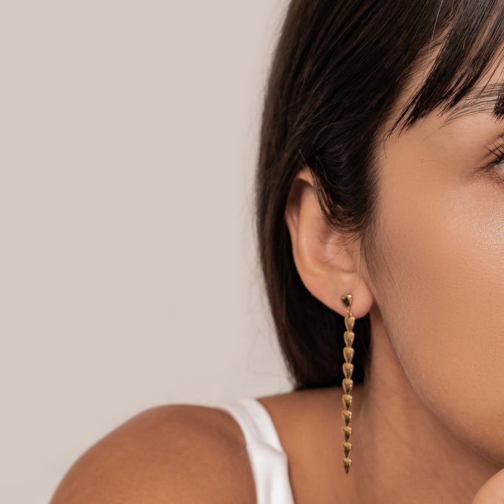 Heart Cascade Drop Earrings Waterproof