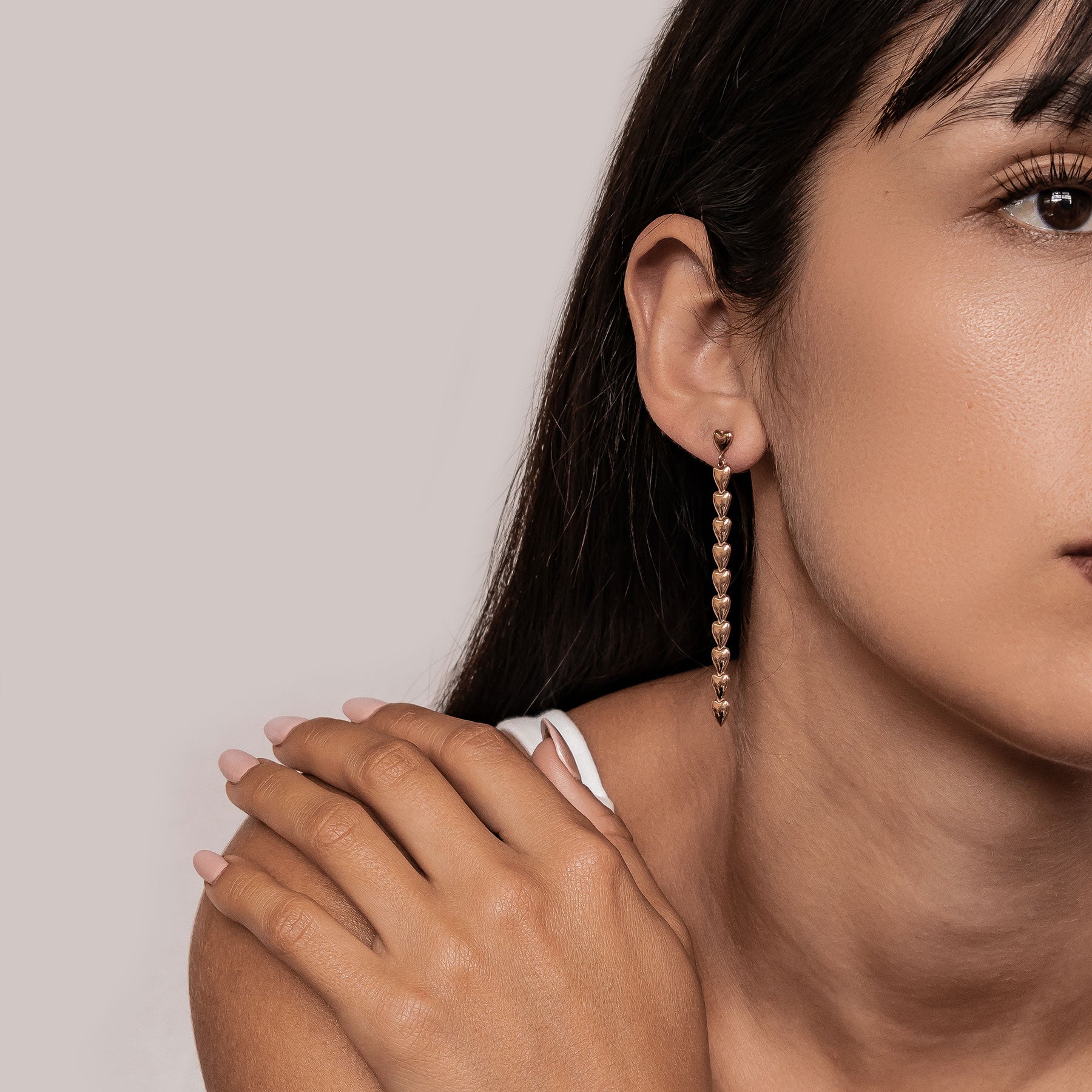 Ohrringe „Herz-Kaskade“ – Tropfenform, Wasserdicht