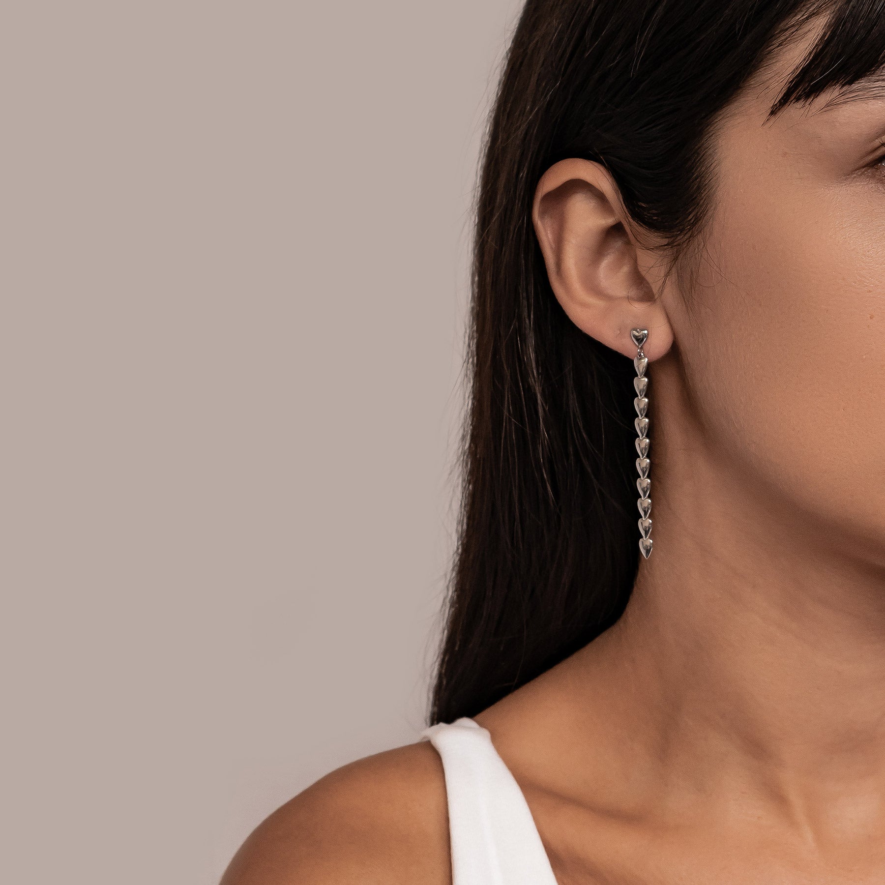 Ohrringe „Herz-Kaskade“ – Tropfenform, Wasserdicht