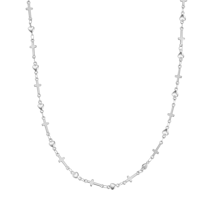 Collier Chaîne Cœur & Croix Waterproof