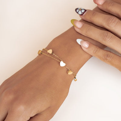 Zartes Herz Armband Goldfarbe