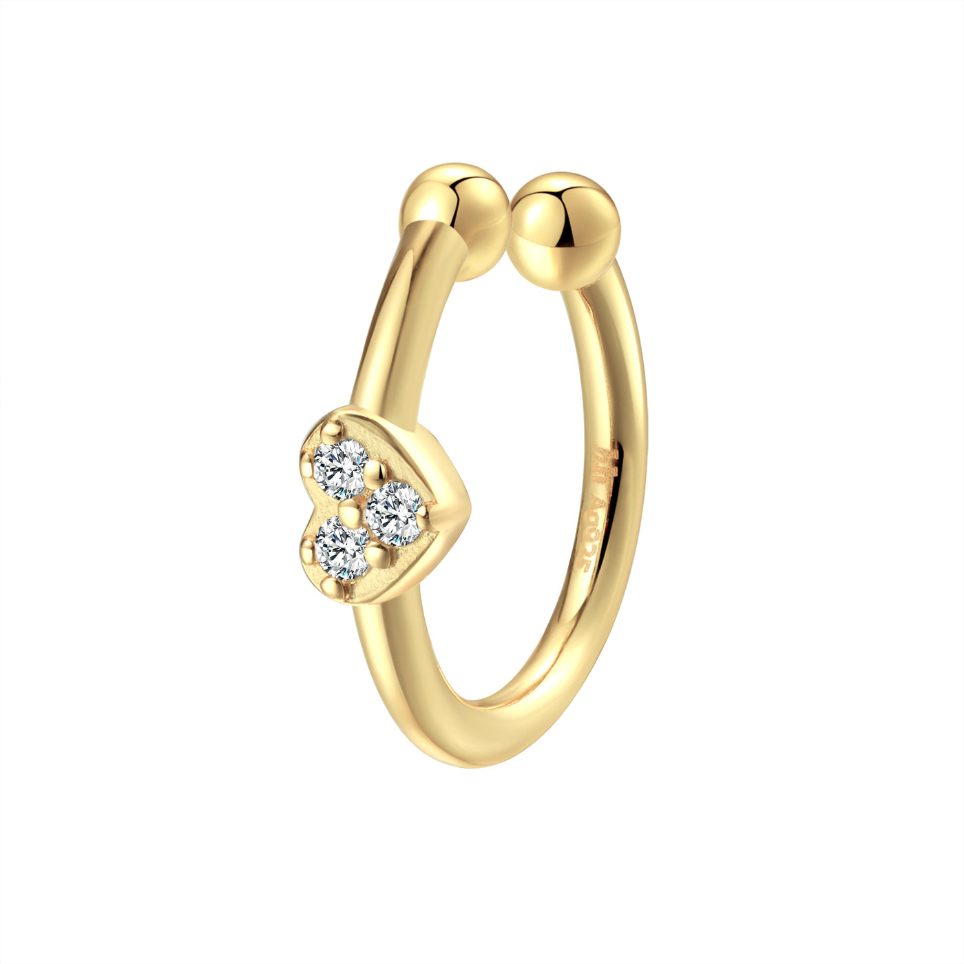 Ear Cuff Cœur Sterling Argent