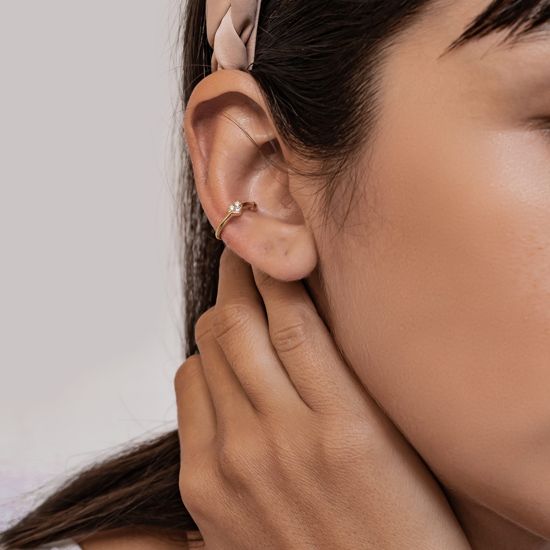 Heart Ear Cuff Sterling Silver