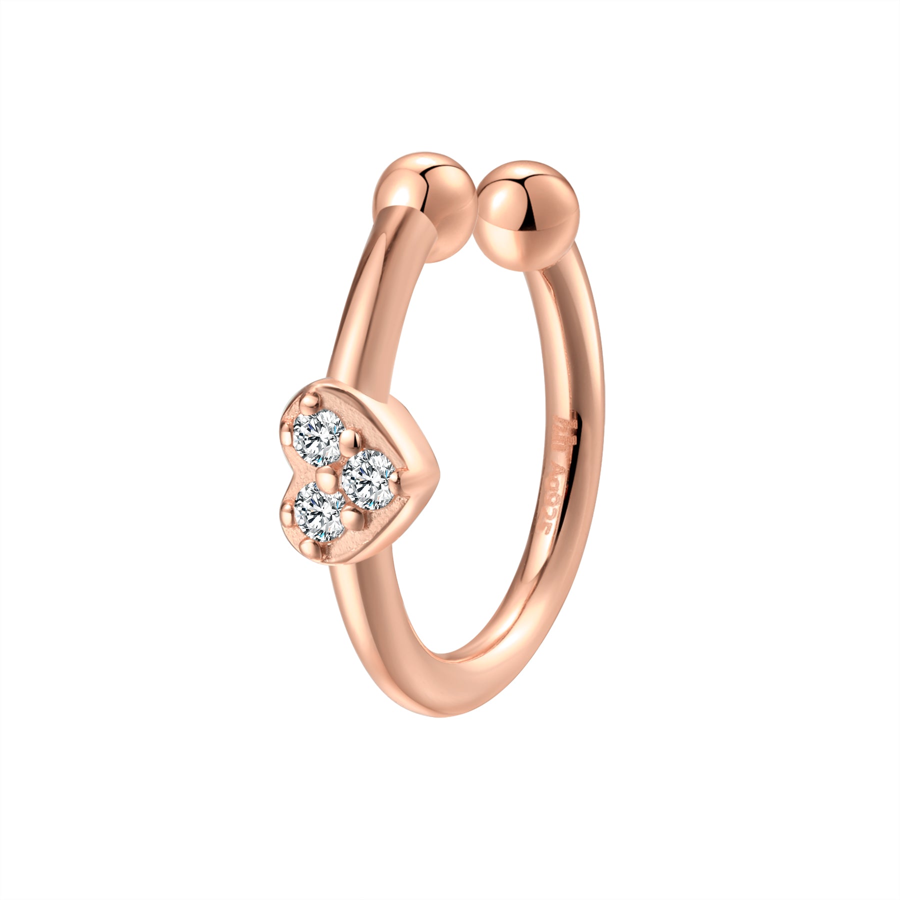 Heart Ear Cuff Sterling Silver