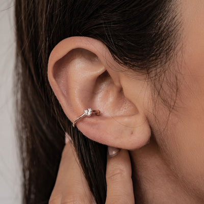 Ear Cuff Cœur Sterling Argent