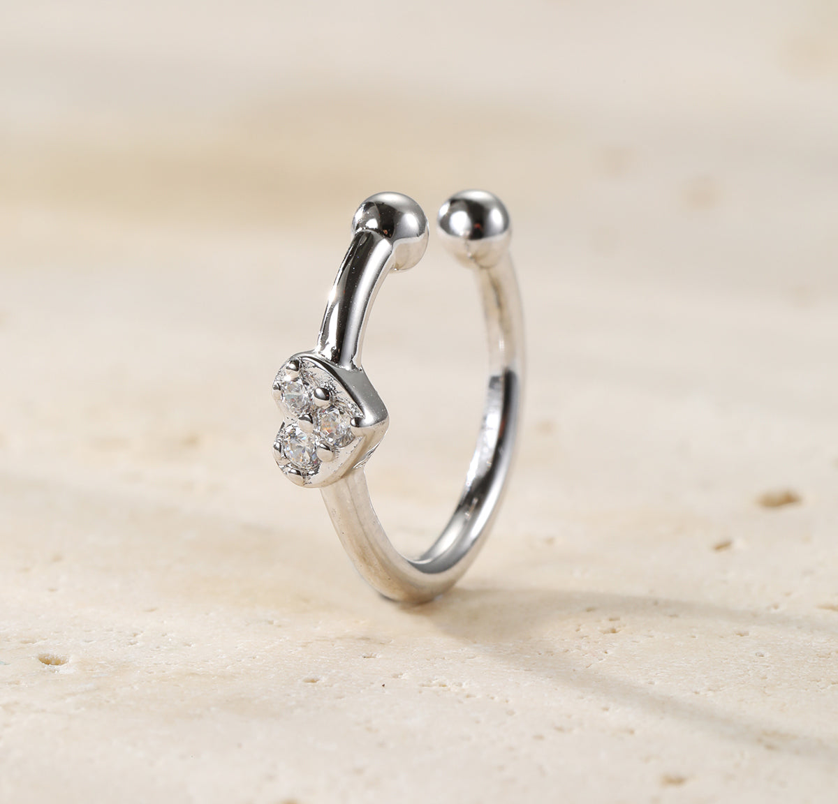 Ear Cuff Cœur Sterling Argent