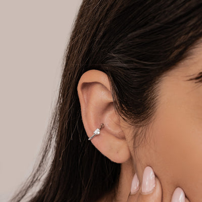 Ear Cuff Cœur Sterling Argent