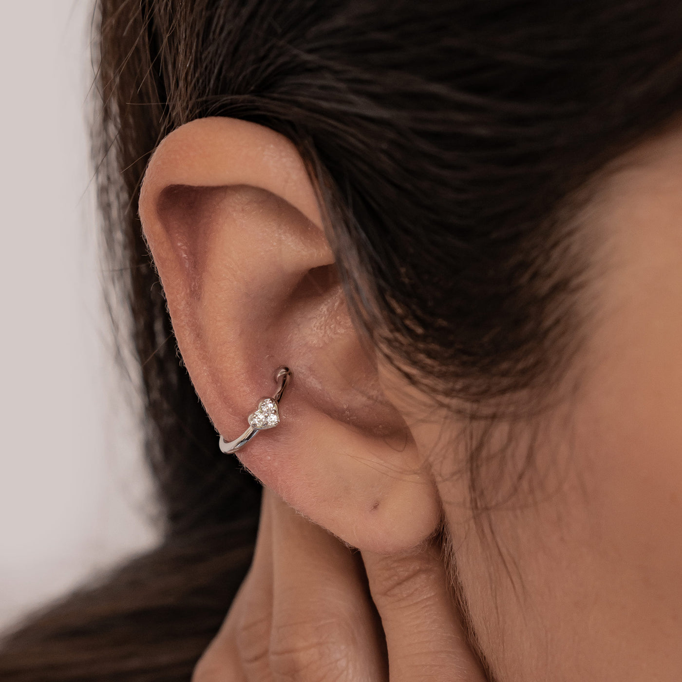 Ear Cuff Cœur Sterling Argent