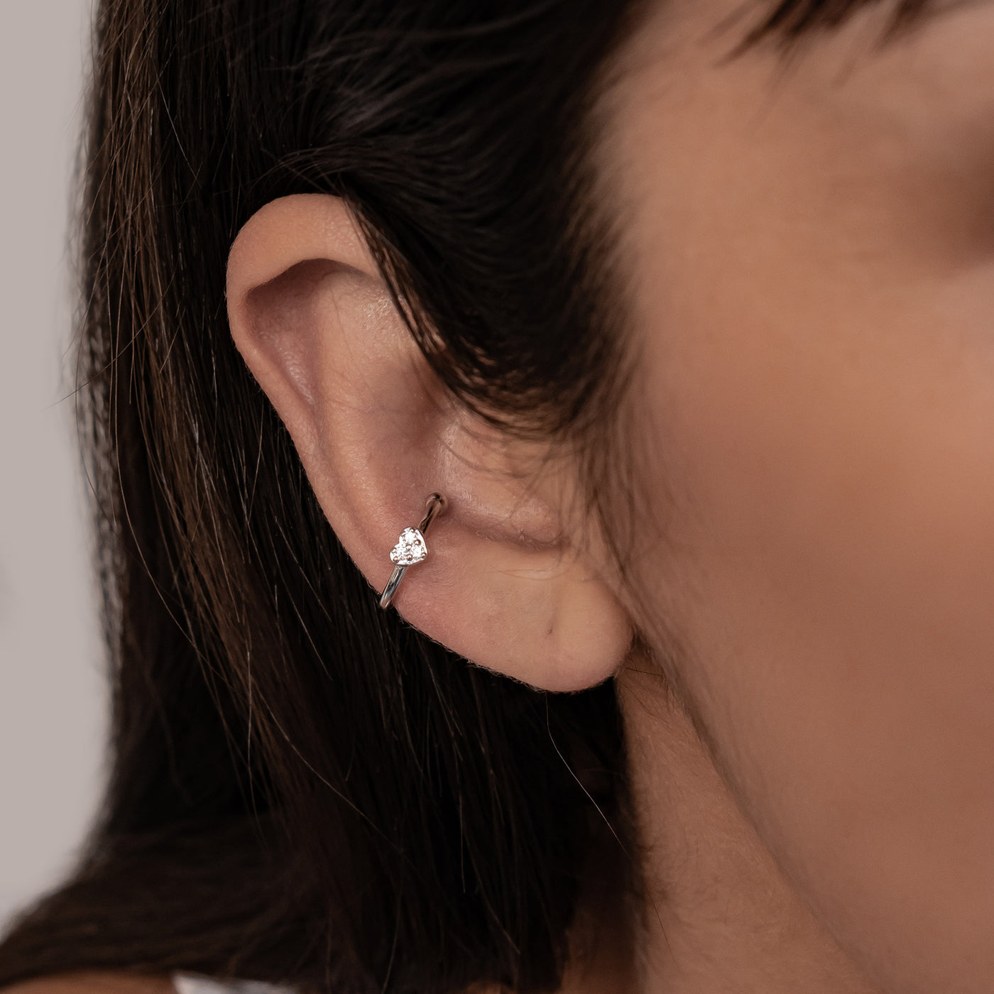 Ear Cuff Cœur Sterling Argent
