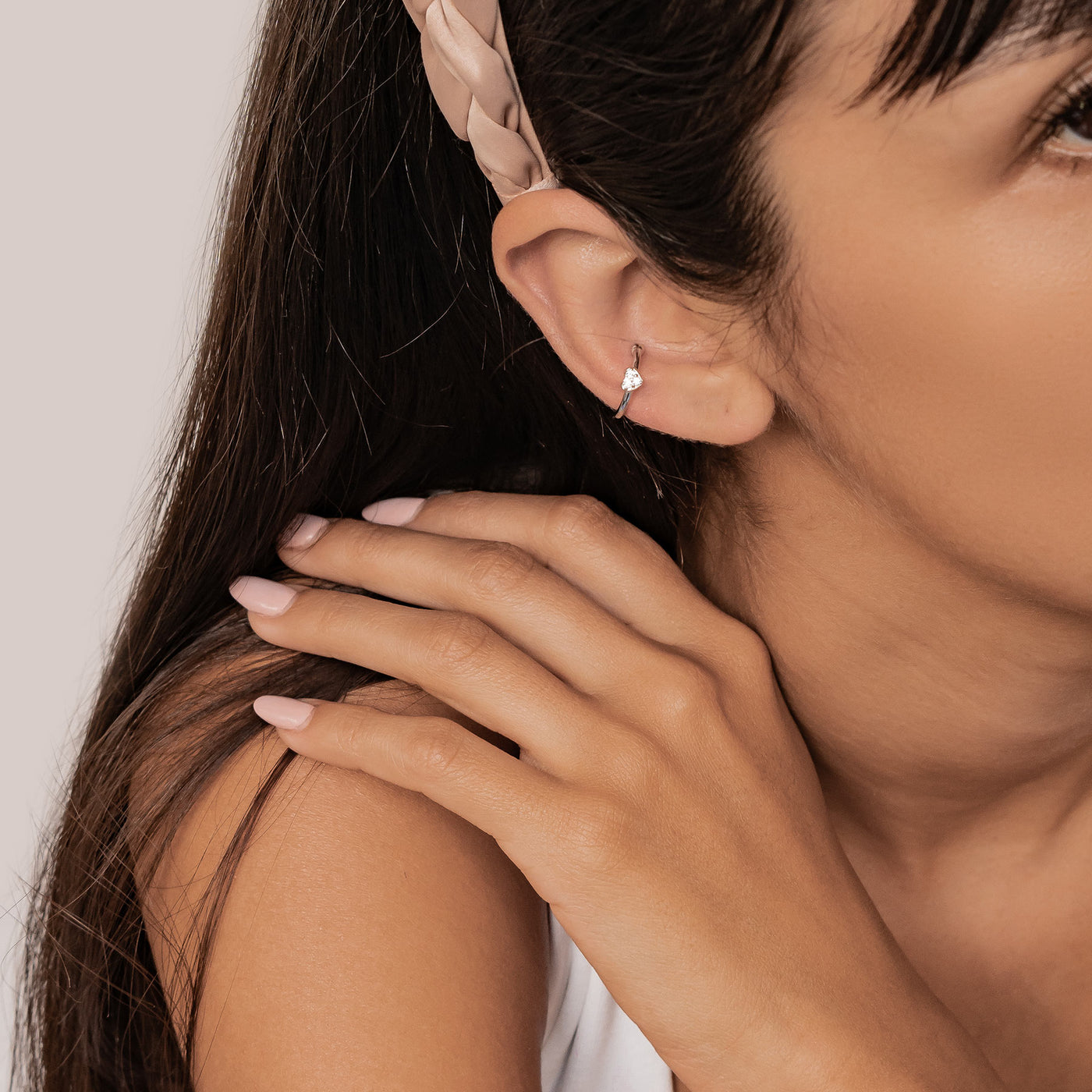 Ear Cuff Cœur Sterling Argent
