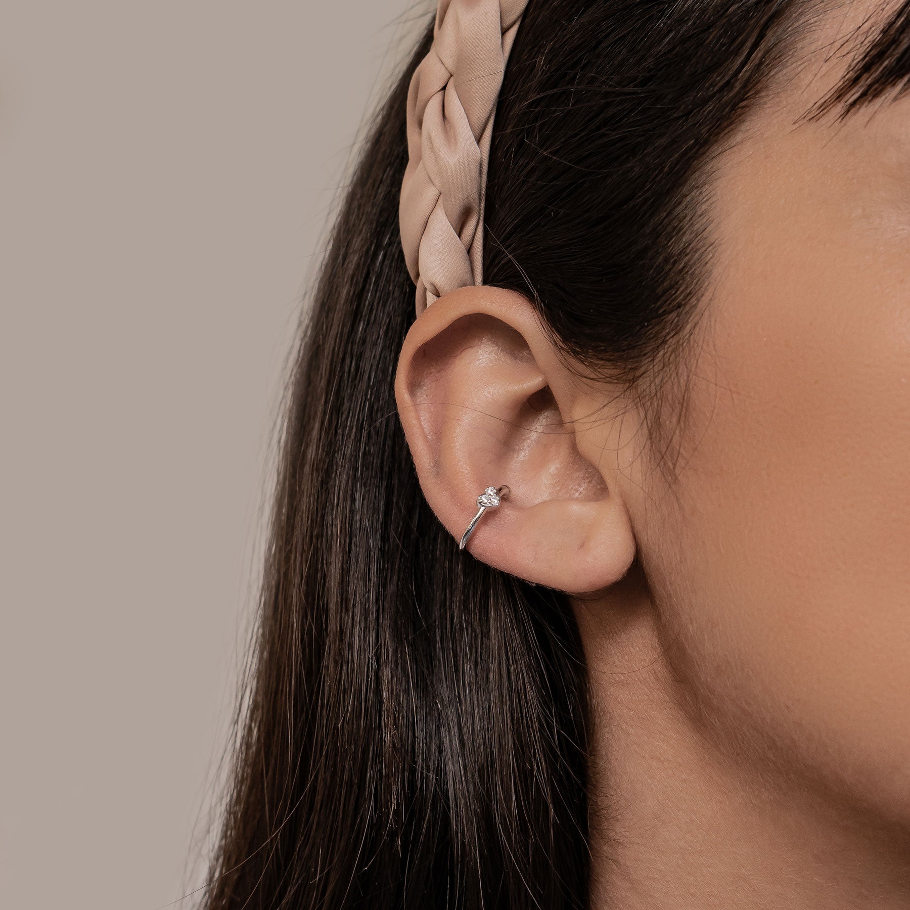 Heart Ear Cuff Sterling Silver