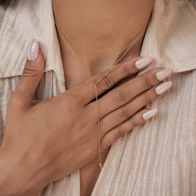 Herz Lariat-Kette mit Regentropfen Anhänger Wasserfest