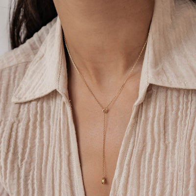 Herz Lariat-Kette mit Regentropfen Anhänger Wasserfest