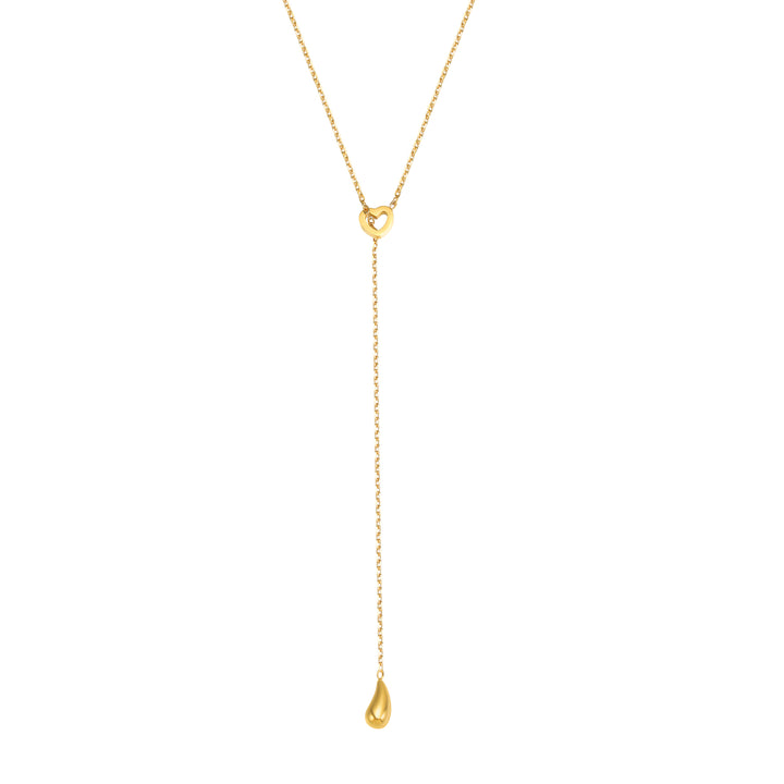 Herz Lariat-Kette mit Regentropfen Anhänger Wasserfest