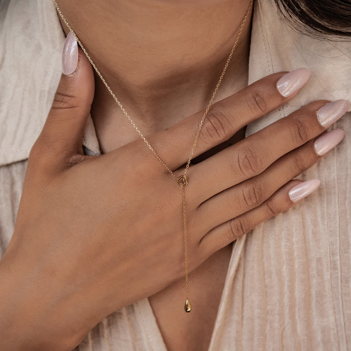 Collier Multi Rangs Cœur avec Pendentif Goutte Waterproof