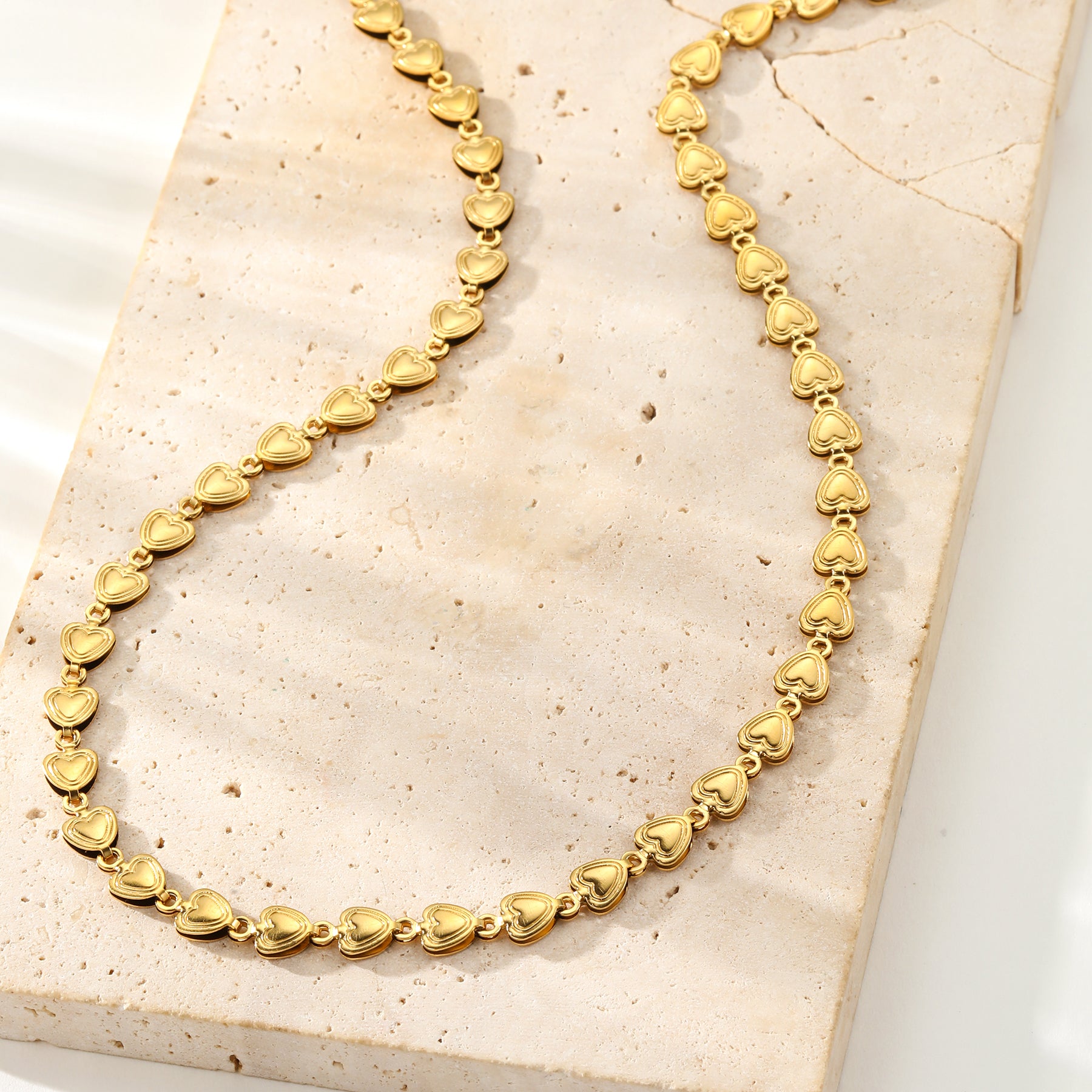 Herzglieder Choker Halskette aus Edelstahl – Wasserfest 