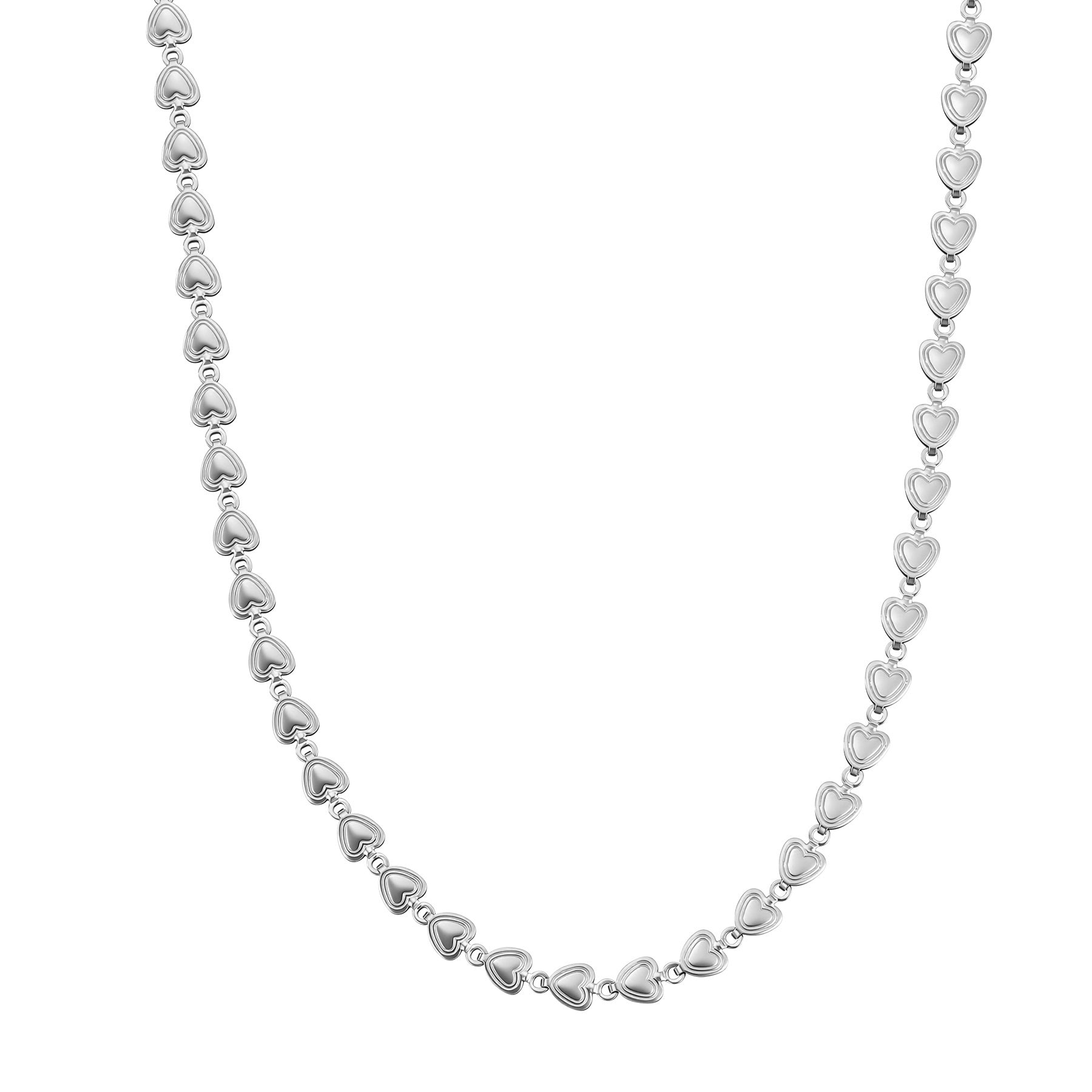 Herzglieder Choker Halskette aus Edelstahl – Wasserfest 