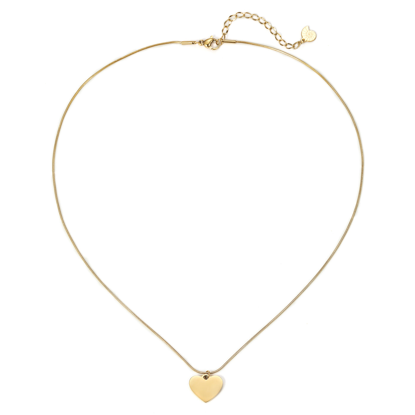 Collier Pendentif Coeur Chaïne Serpent Waterproof