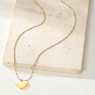 Collier Pendentif Coeur Chaïne Serpent Waterproof