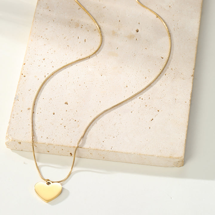 Collier Pendentif Cœur Chaïne Serpent Waterproof