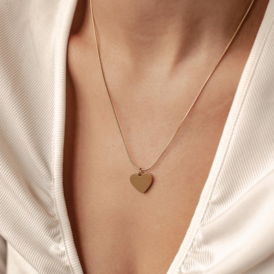 Collier Pendentif Coeur Chaïne Serpent Waterproof