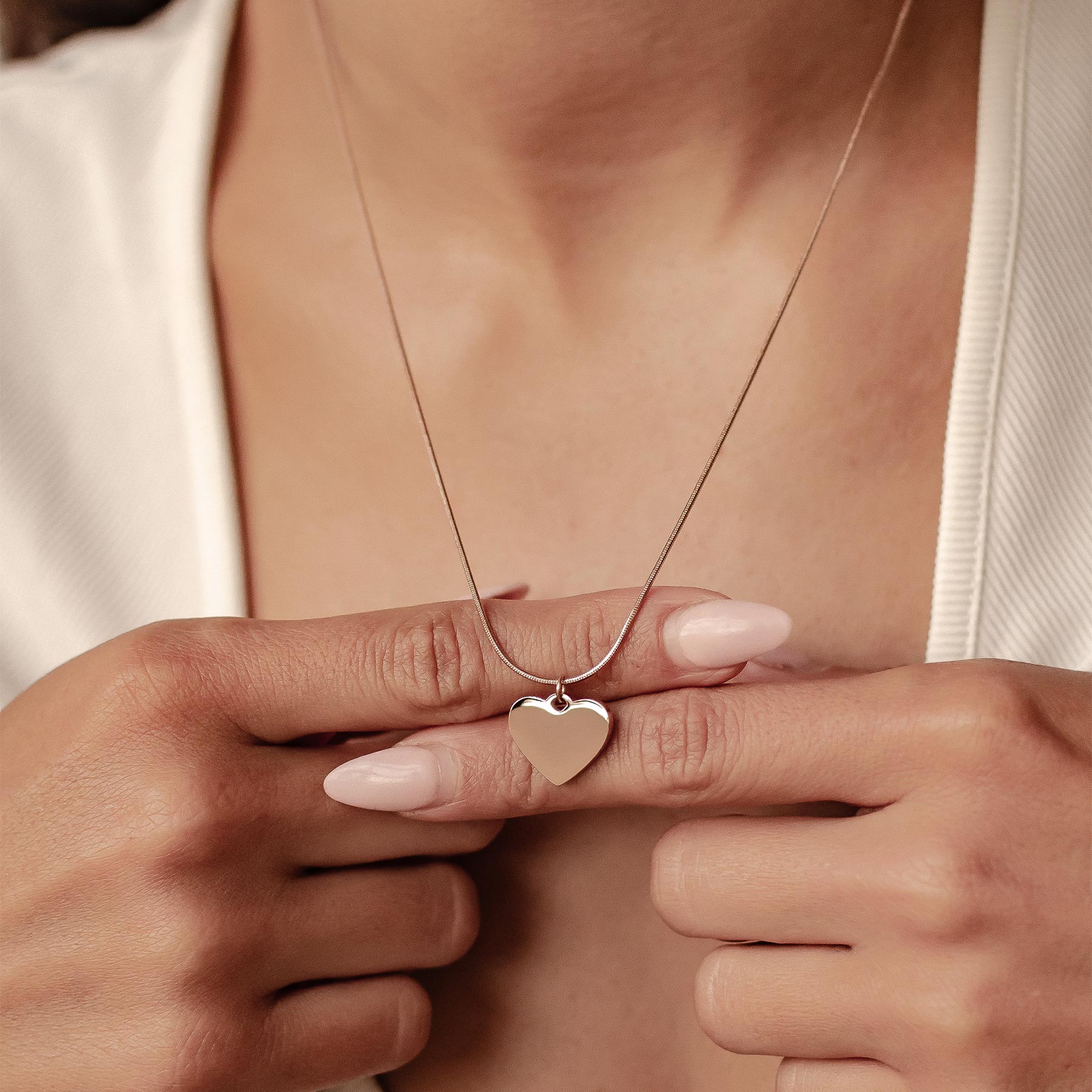 Collar Colgante Corazón Cadena Serpiente Waterproof