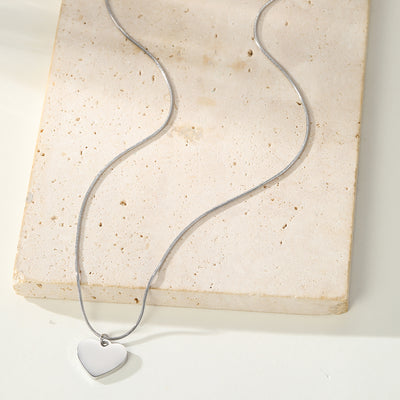 Collier Pendentif Coeur Chaïne Serpent Waterproof