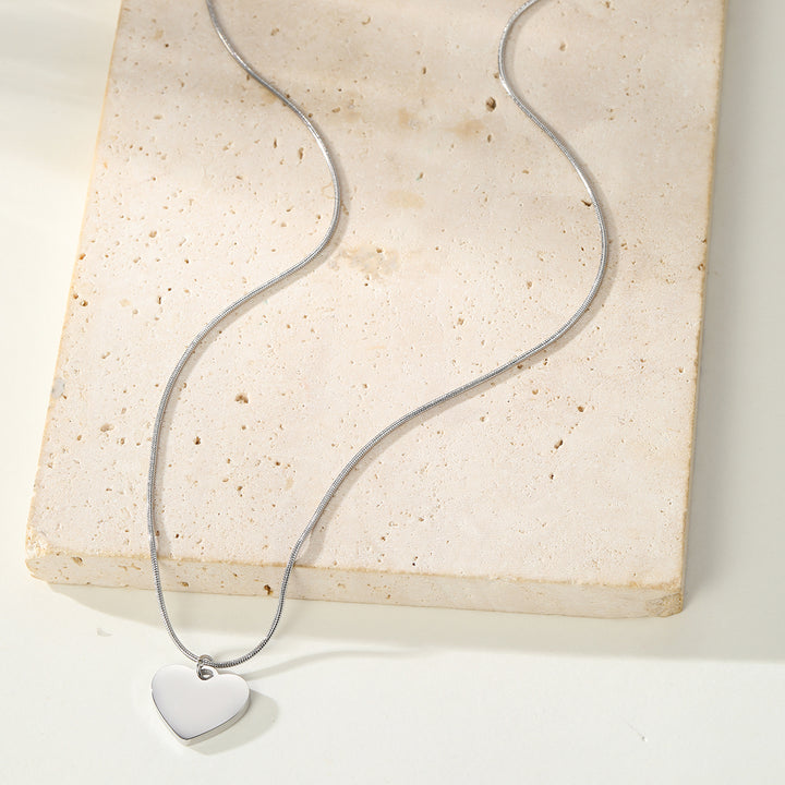 Collier Pendentif Cœur Chaïne Serpent Waterproof