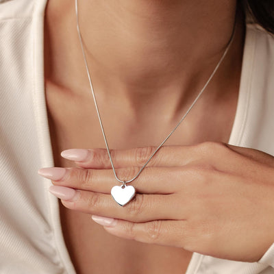 Collier Pendentif Coeur Chaïne Serpent Waterproof