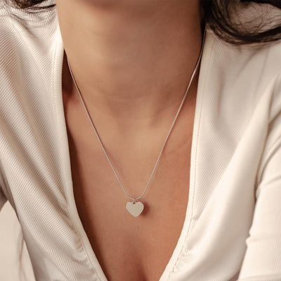 Collier Pendentif Coeur Chaïne Serpent Waterproof