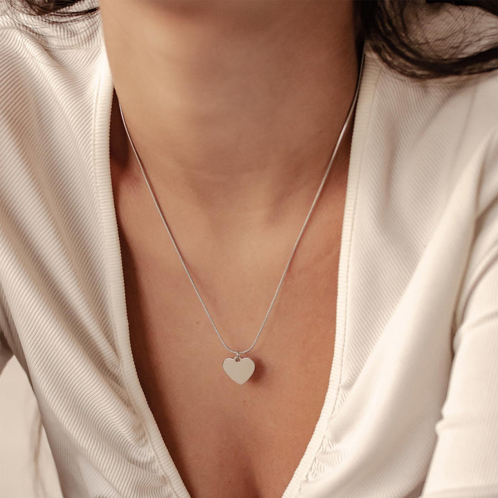 Collier Pendentif Cœur Chaïne Serpent Waterproof