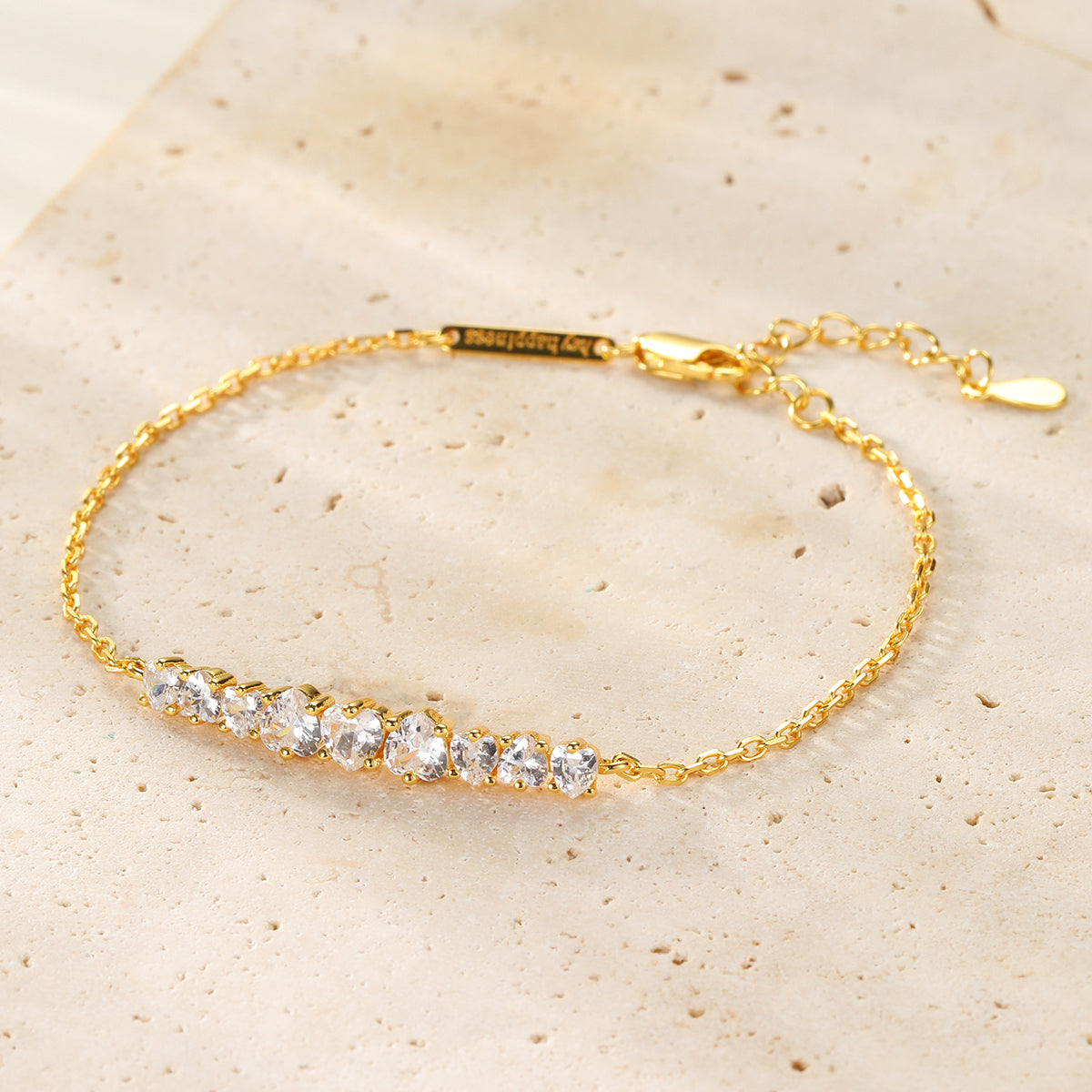 Heart Tennis Bracelet Sterling Silver