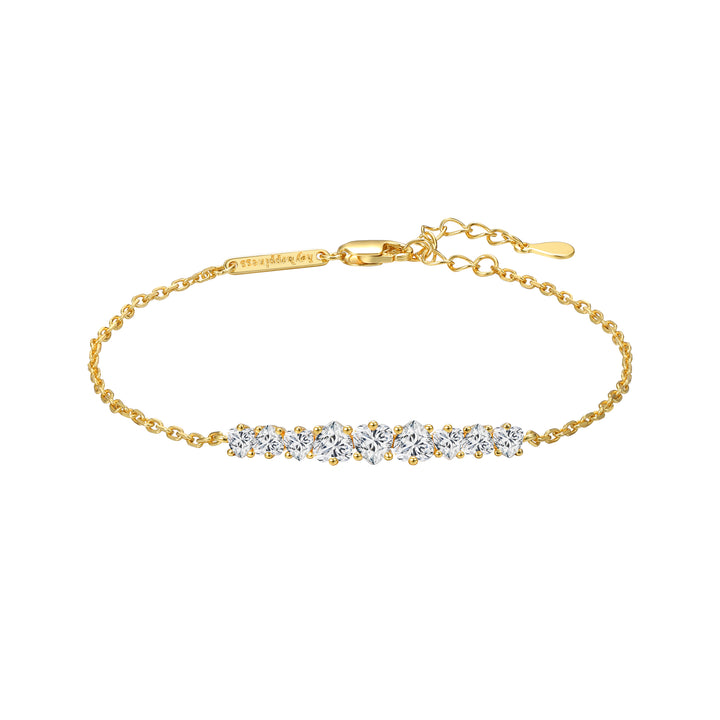Pulsera Tennis Corazón Plata de Ley