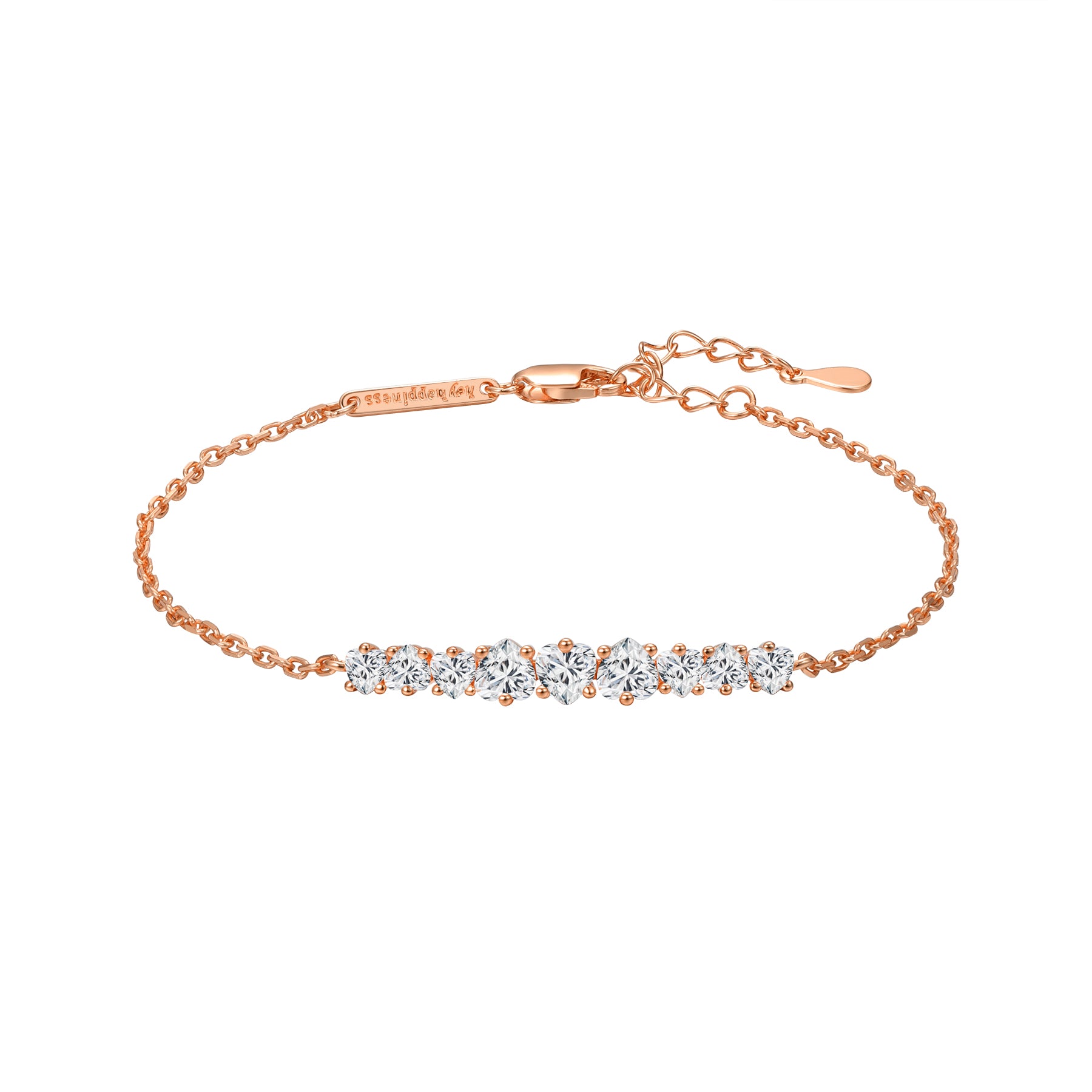 Heart Tennis Bracelet Sterling Silver